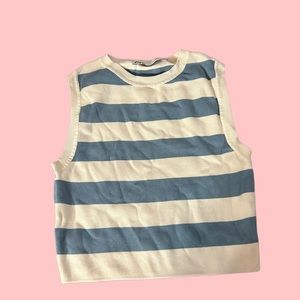 Zara Striped High Neck Tank Top